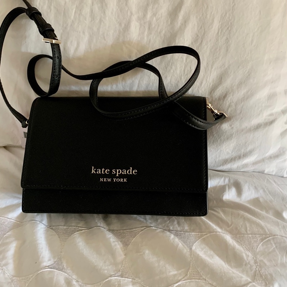 Kate Spade NWT black leather clutch/cross body - Picture 5 of 10